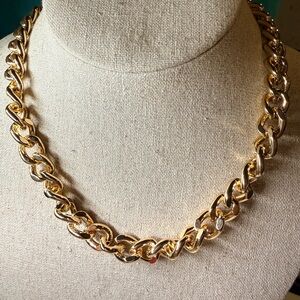 Michael Kors Gold Tone Chain Statement Necklace Curb Link 18 in Fashion Jewelry